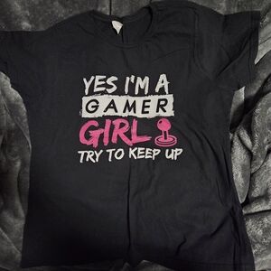 Gamer Girl Black and Pink  T-Shirt